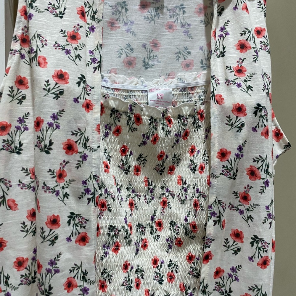No Boundaries Floral 2PC Set Vest & Smocked Cami S 0233 - Picture 2 of 7